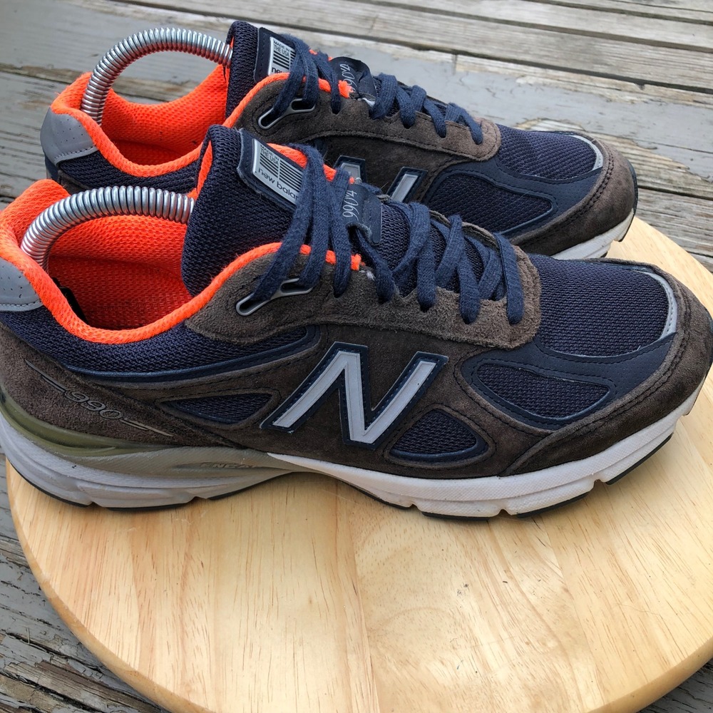 New Balance 990v4 Mens 7.5 B Navy Orange Womens 9 Made in USA W990NV4-NO INSOLES